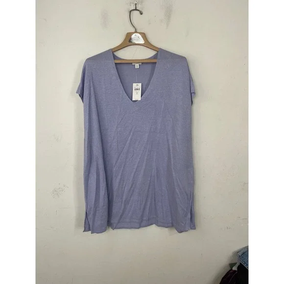 Pure Jill J.Jill Crocus Purple Linen Blend V-Neck Sweater Top 3X New 055834 - Picture 1 of 11